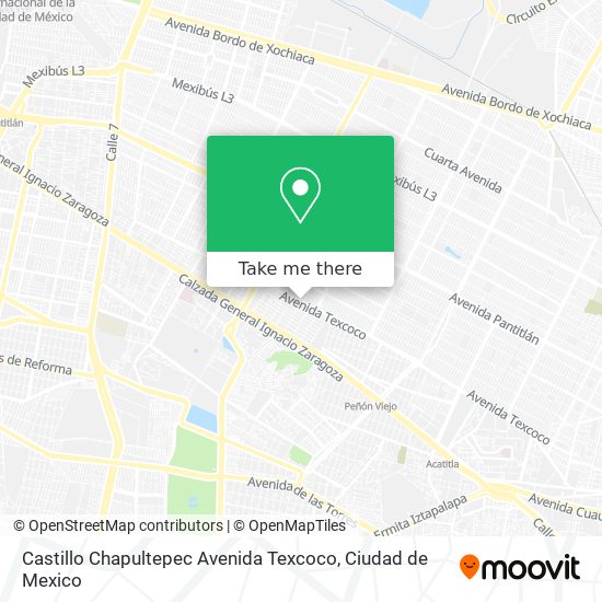 Mapa de Castillo Chapultepec Avenida Texcoco