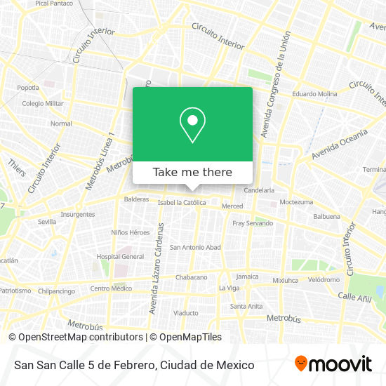 San San Calle 5 de Febrero map