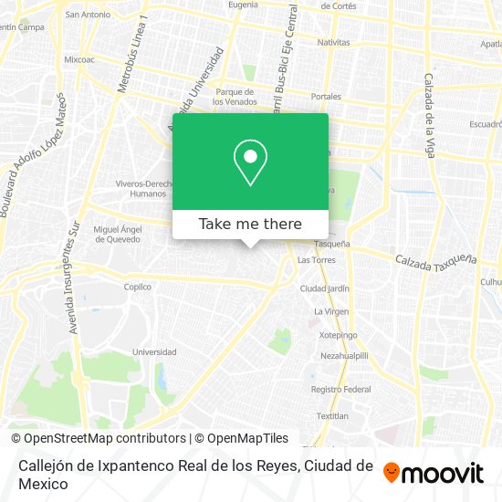 Mapa de Callejón de Ixpantenco Real de los Reyes