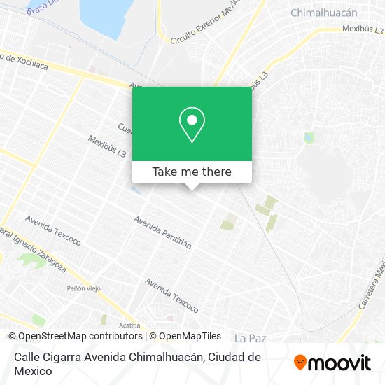 Mapa de Calle Cigarra Avenida Chimalhuacán
