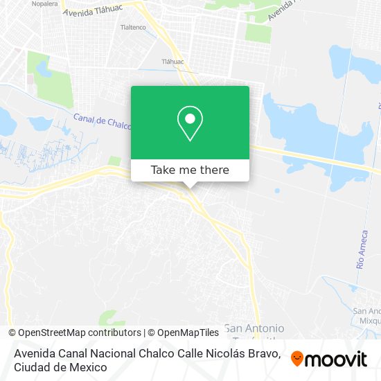 Avenida Canal Nacional Chalco Calle Nicolás Bravo map
