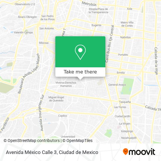 Avenida México Calle 3 map