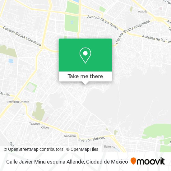 Mapa de Calle Javier Mina esquina Allende