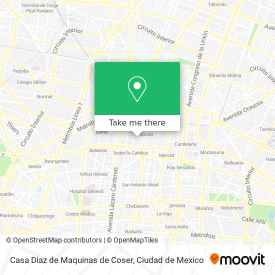 Casa Diaz de Maquinas de Coser map