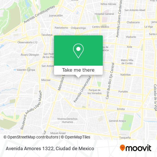 Mapa de Avenida Amores 1322