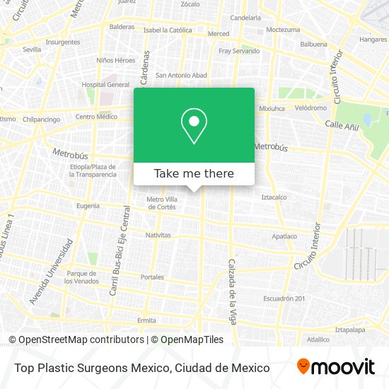 Mapa de Top Plastic Surgeons Mexico