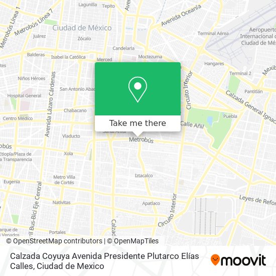 Calzada Coyuya Avenida Presidente Plutarco Elías Calles map