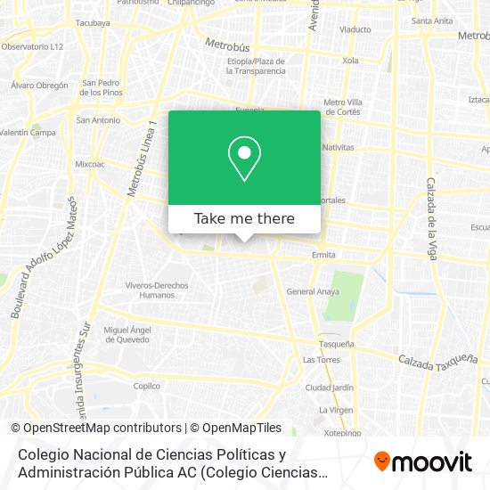 Colegio Nacional de Ciencias Políticas y Administración Pública AC map