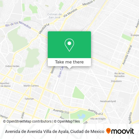 Mapa de Avenida de Avenida Villa de Ayala