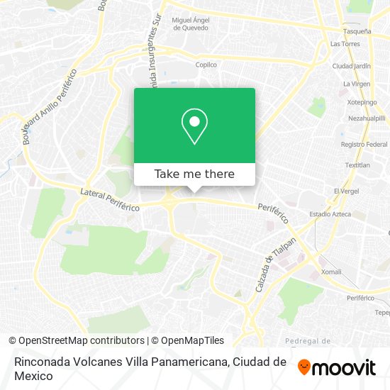 Rinconada Volcanes Villa Panamericana map