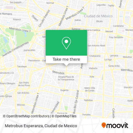 Mapa de Metrobus Esperanza