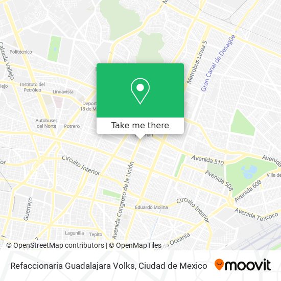 Mapa de Refaccionaria Guadalajara Volks