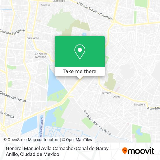 General Manuel Ávila Camacho / Canal de Garay Anillo map