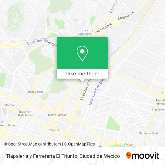 Mapa de Tlapaleria y Ferreteria El Triunfo
