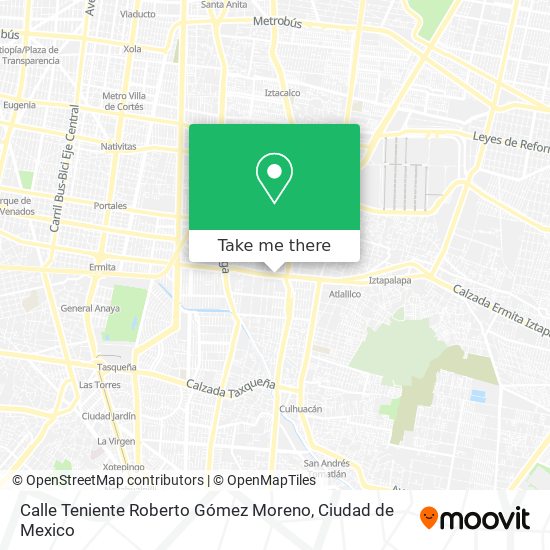 Mapa de Calle Teniente Roberto Gómez Moreno