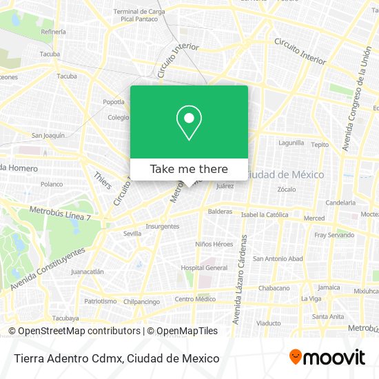 Tierra Adentro Cdmx map