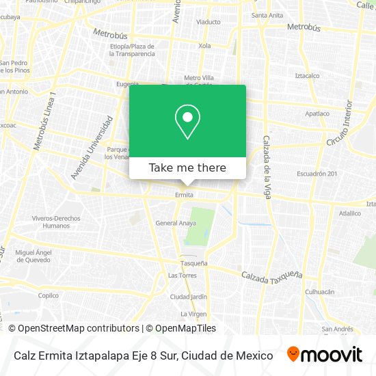 Calz Ermita Iztapalapa Eje 8 Sur map