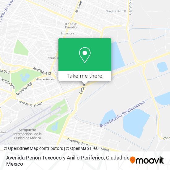 Mapa de Avenida Peñón Texcoco y Anillo Periférico