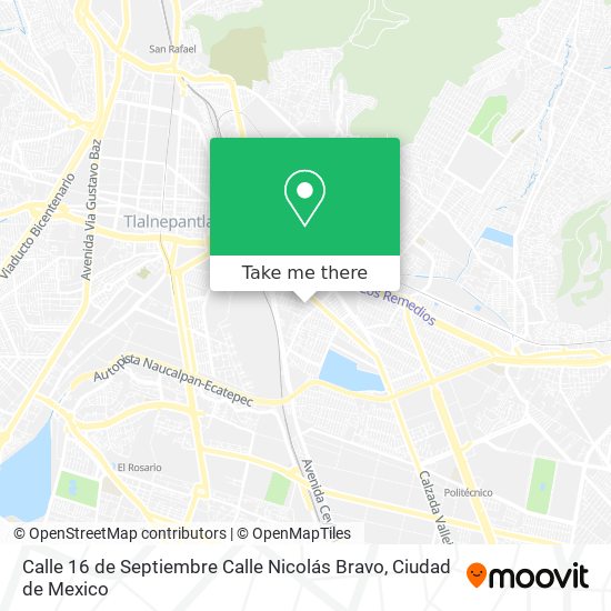 Calle 16 de Septiembre Calle Nicolás Bravo map