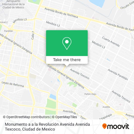 Mapa de Monumento a a la Revolución Avenida Avenida Texcoco