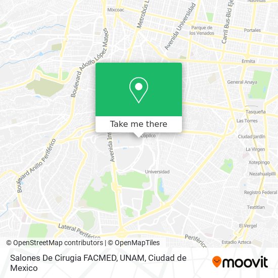 Salones De Cirugia FACMED, UNAM map