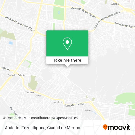 Andador Tezcatlipoca map