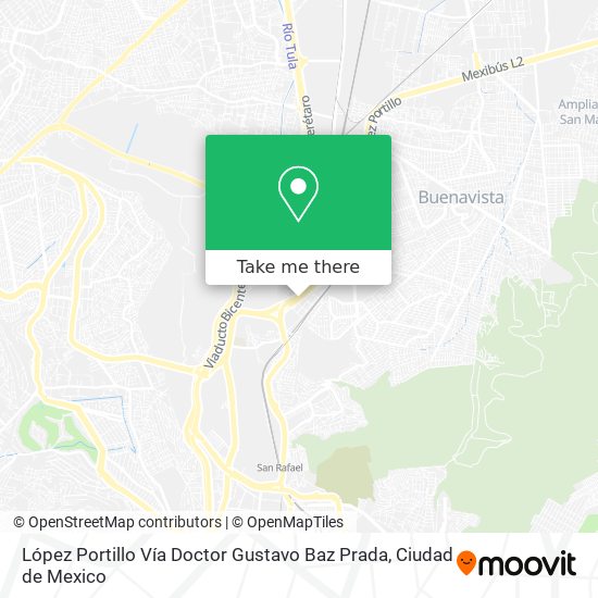 Mapa de López Portillo Vía Doctor Gustavo Baz Prada