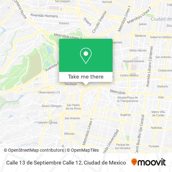 Calle 13 de Septiembre Calle 12 map