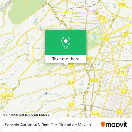 Mapa de Servicio Automotríz Ram Gar