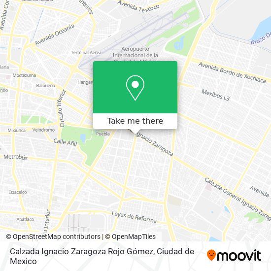 Calzada Ignacio Zaragoza Rojo Gómez map