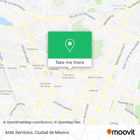 Ateb Servicios map