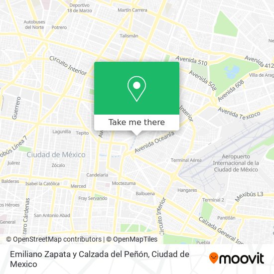 Emiliano Zapata y Calzada del Peñón map