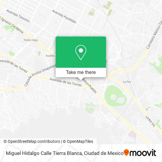 Miguel Hidalgo Calle Tierra Blanca map