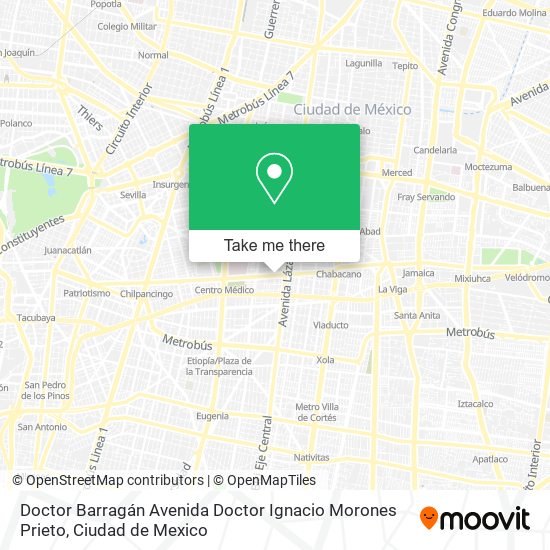 Mapa de Doctor Barragán Avenida Doctor Ignacio Morones Prieto