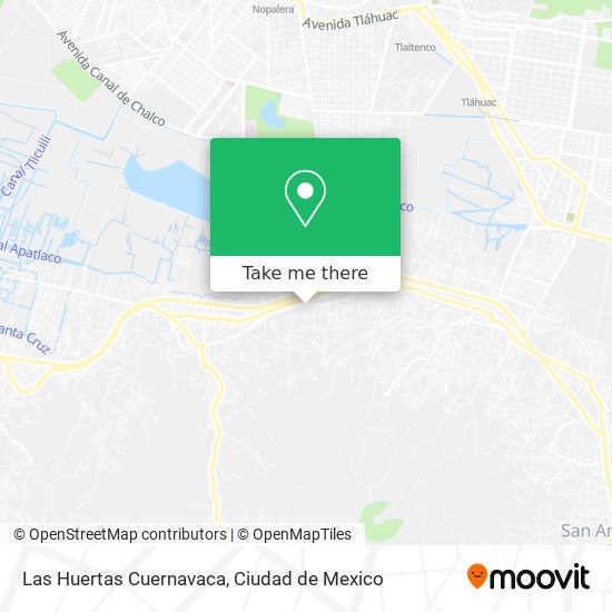 Las Huertas Cuernavaca map