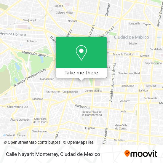 Calle Nayarit Monterrey map