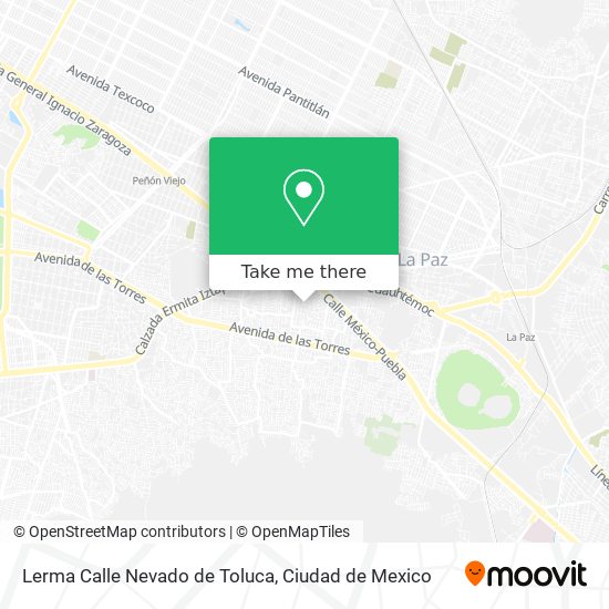 Lerma Calle Nevado de Toluca map