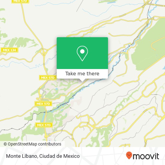 Monte Líbano, El Pedregal map