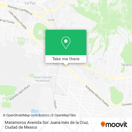 Mapa de Matamoros Avenida Sor Juana Inés de la Cruz