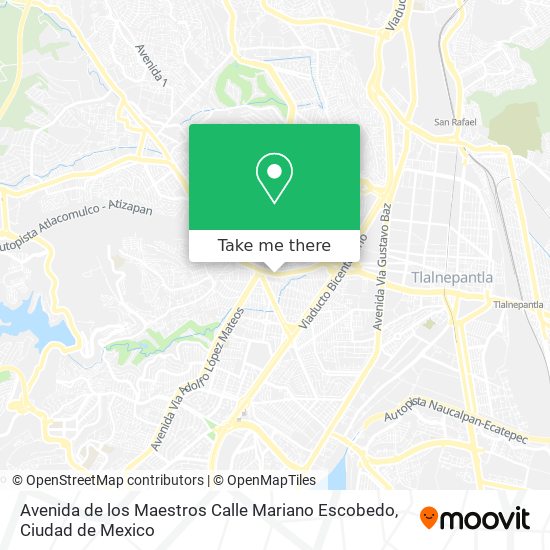 Mapa de Avenida de los Maestros Calle Mariano Escobedo