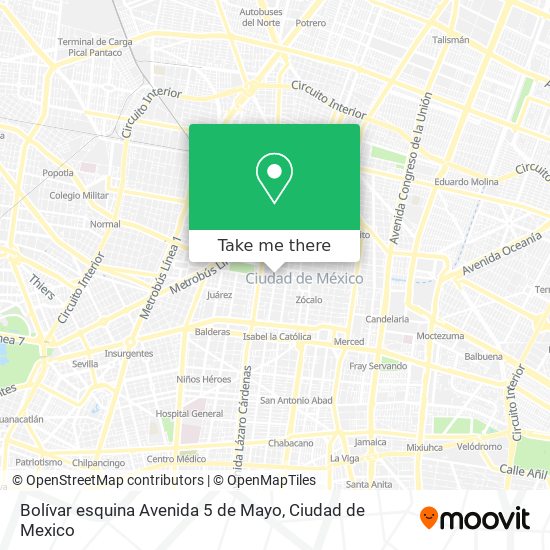 Bolívar esquina Avenida 5 de Mayo map
