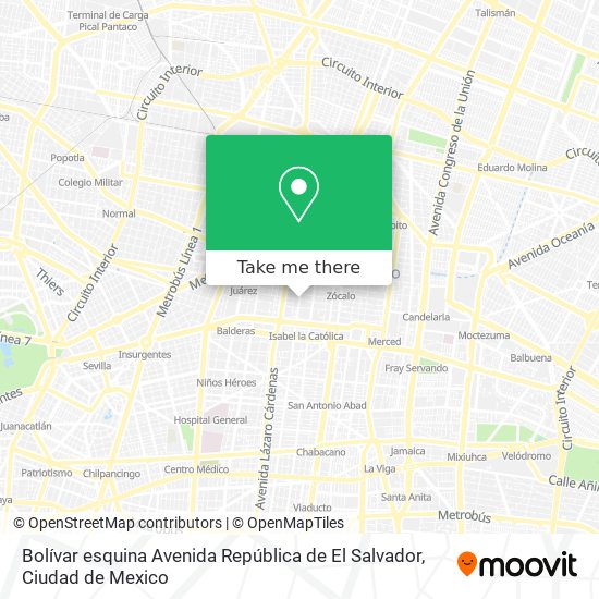 Bolívar esquina Avenida República de El Salvador map