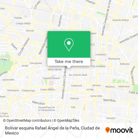 Bolívar esquina Rafael Ángel de la Peña map