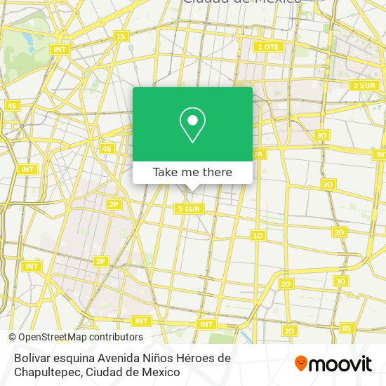 Mapa de Bolívar esquina Avenida Niños Héroes de Chapultepec