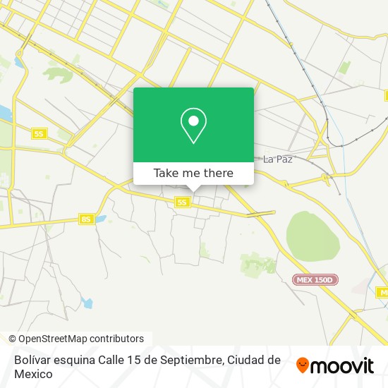 Bolívar esquina Calle 15 de Septiembre map