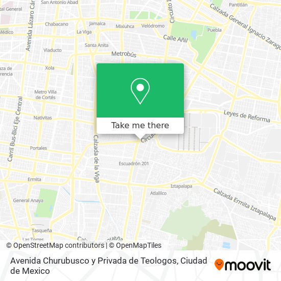Avenida Churubusco y Privada de Teologos map