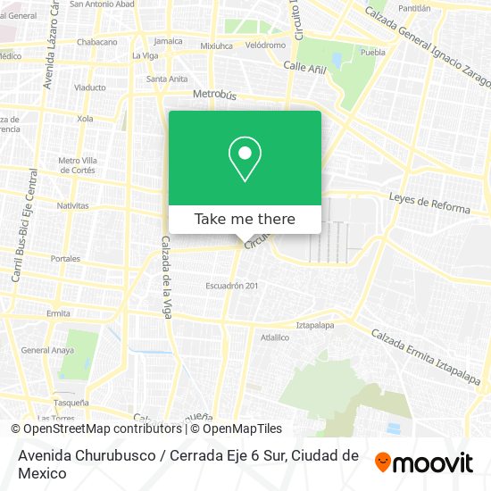 Avenida Churubusco / Cerrada Eje 6 Sur map