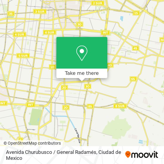 Avenida Churubusco / General Radamés map