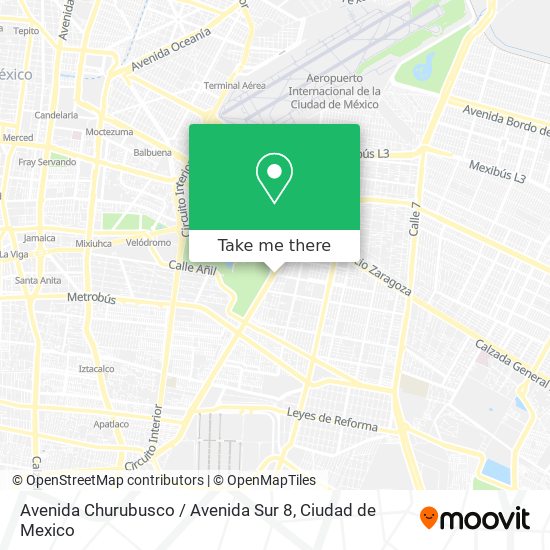Mapa de Avenida Churubusco / Avenida Sur 8