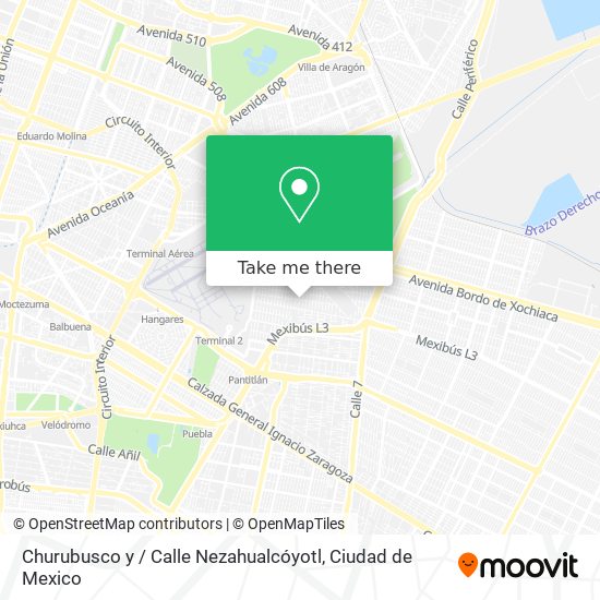 Churubusco y / Calle Nezahualcóyotl map
